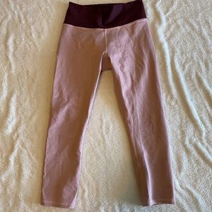 Fabletics 3/4 Leggings Blush and Maroon